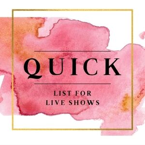 Like Listing For Quick Listing for Live Shows